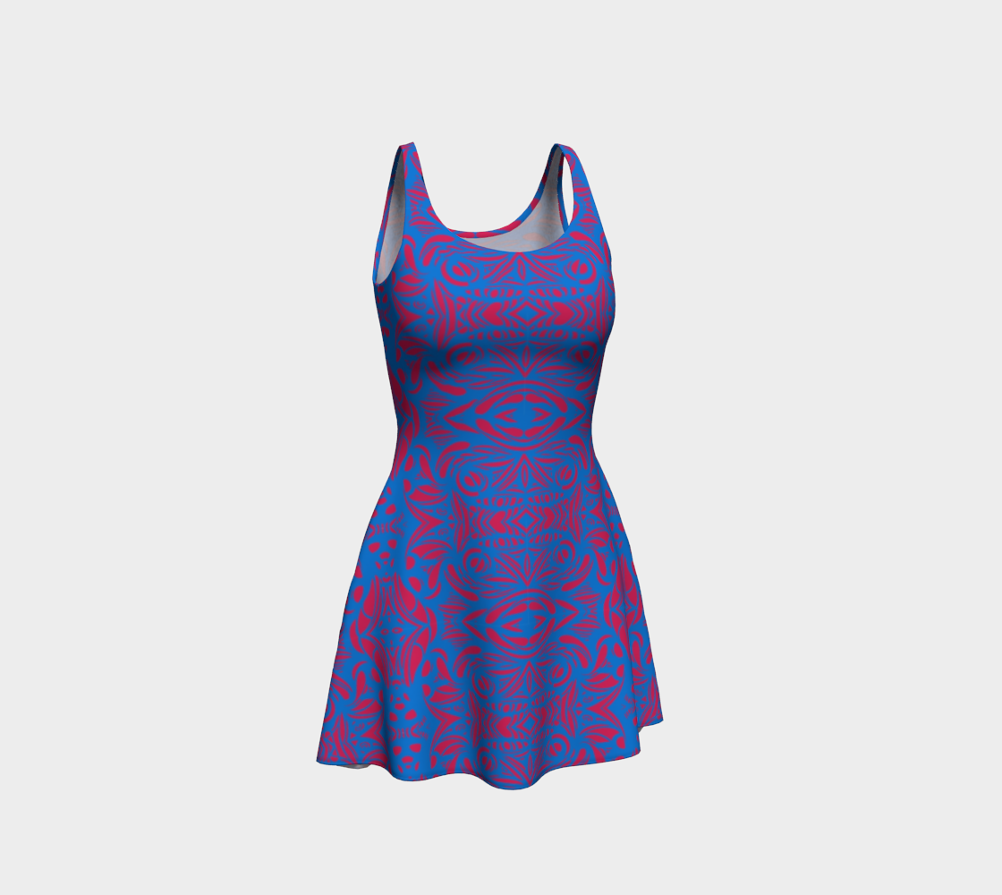 magenta fit and flare dress Patchwork Fit & Flare Dress in Mint & Magenta